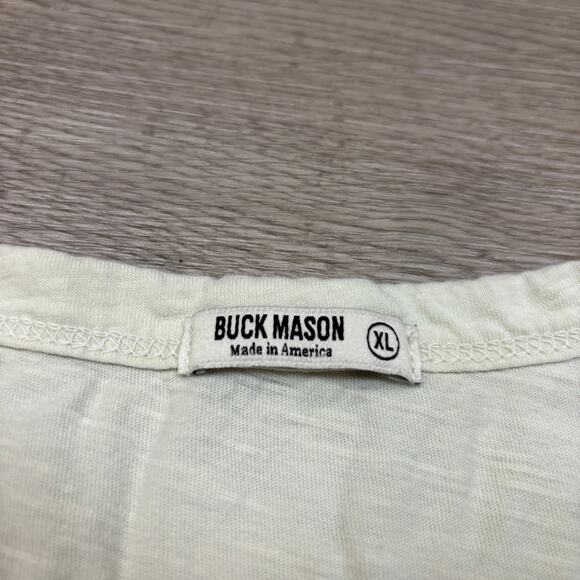 Buck Mason Curved Hem Cotton Slub Short Sleeve T Shirt Men's XL Minimalist - Picture 6 of 11